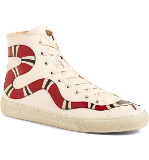 gucci leather high top with snake|gucci embroidered sneakers.